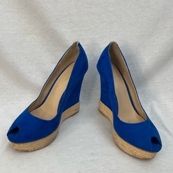 Zara royal blue platform peep tie sandle - Picture 3 of 6
